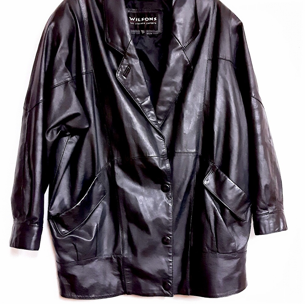 Leather Coat Size L